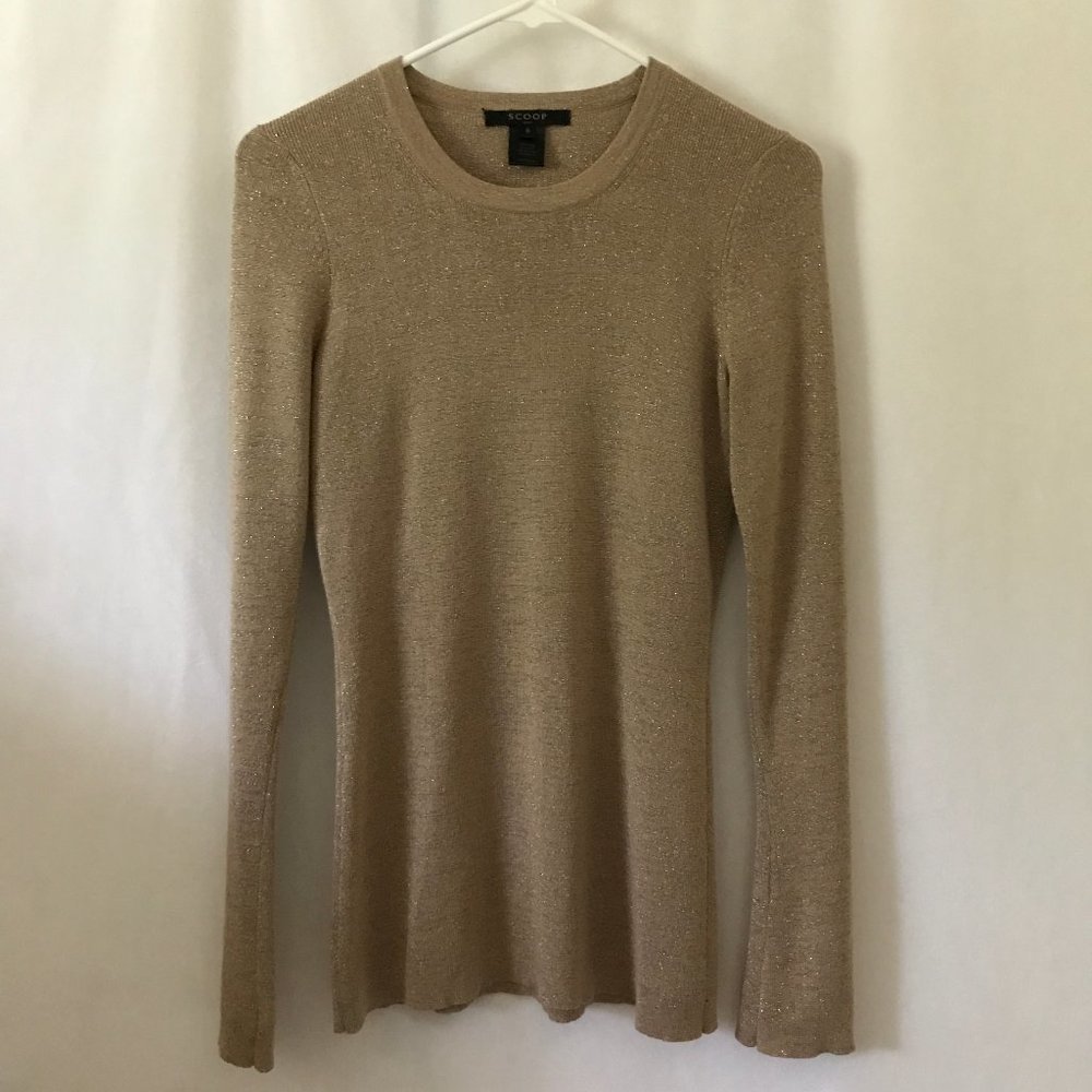 SCOOP NYC Shimmering Crew Neck Sweater